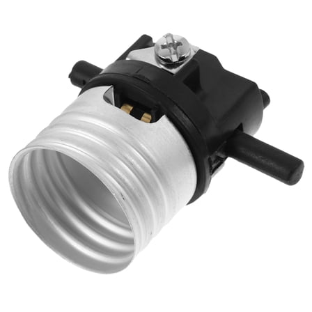 Soimiss Light Sockets for Bulbs E26 Push Switch Lamp Holder Black Aluminum 1Pack