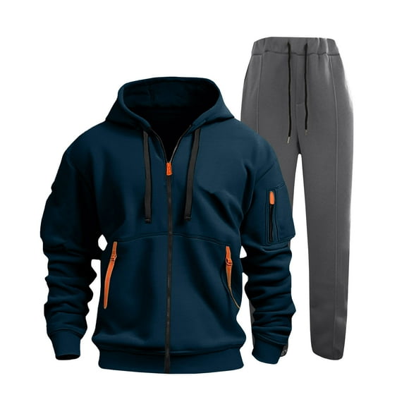 Cameland Fall Winter Sweatsuits For Men Long Sleeve 2 Piece Full Zip Hoodie Sweatpants Tracksuit Set Casual Comfy Sports Suits Jogging Suits For Men