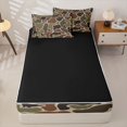 thumbnail image 4 of Homewish Camouflage Zipper Full Size Comforter Sets with Fitted Sheet and 2 Pillowcases,Cartoon Ocean Sloth Camo Silhouette Zipper Bedding Set For Boys Kids,Black Reversible,4 Pieces, 4 of 7