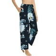 thumbnail image 2 of Disketp Gnome And Snowflakes Print Women'S Comfy Pajama Pants Casual Drawstring Palazzo Lounge Wide Leg Pants, 2 of 9