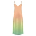 thumbnail image 4 of Summer Dresses for Women under $10! Xqxayjr Summer Casual Maxi Sundress for Women Gradient Color Spaghetti Strap Sleeveless Cami Beach Vacation Dress V Neck Flowy Boho Loose Church Dresses, 4 of 5