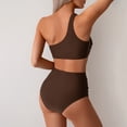 thumbnail image 4 of WILLBEST Traje de Baño con Faja conjuntos de Bikini para Mujer Traje de Baño de Dos Piezas de Un Hombro Cintura Alta Cuello Asimétrico Malla Fruncida con Recorte, 4 of 6