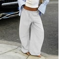 thumbnail image 6 of Dresfit Womens Palazzo Pants Baggy Drawstring Sweatpants 2026 Summer High Waisted Vacation Trousers Cooling Soild Straight Pant with Pockets M, 6 of 7