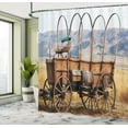 thumbnail image 4 of Ambesonne American Shower Curtain, Nostalgic Wild Western, 69"Wx84"L, Brown Yellow, 4 of 4