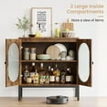 thumbnail image 4 of Yiwa Buffet Autoportant, Bahut-Vaisselier, Table Console de 31 Pouces de Large avec Porte en Verre, Tablette Ajustable et Pieds Robustes, Rangement Gain de Place pour Cuisine, Couloir Ou Salon, 4 of 9