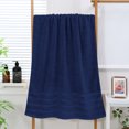 thumbnail image 3 of JML Navy Bath Towel Set of 8 Pieces - Cotton Blend Highly Absorbent Towels for Bathroom, 2 Soft Bath Towels, 2 Hand Towels, 4 Washcloths, 3 of 6