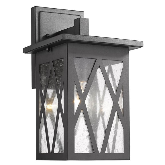CHLOE Lighting ANTHONY Transitional 1 Light Textured Black Outdoor Wall Sconce 14" Tall