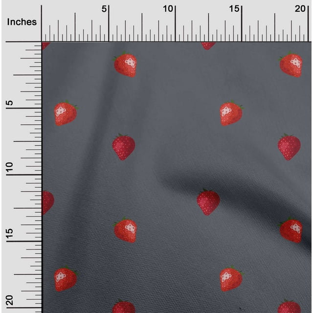 oneOone Polyester Lycra Fabric Strawberry Fruit Printed Craft Fabric BTY 56 Inch Wide