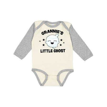 

Inktastic Cute Grannie s Little Ghost with Stars Gift Baby Girl Long Sleeve Bodysuit