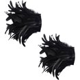 thumbnail image 3 of Charreteras góticas para hombre con plumas, decoraciones de Halloween para bailar, juego de 2 (negro), 3 of 4