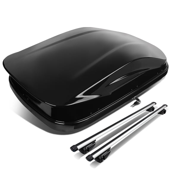 DNA Motoring PT-ZTL-8138-BK Universal 120cm Adjustable Aluminum Roof Top Side Rail Cross Bar   Storage Cargo Box Baggage Carrier w/ Keys