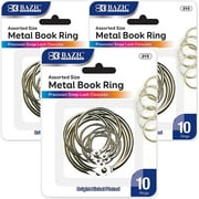 BAZIC Loose Leaf Binder Ring (1", 1 1/2", 2"), Book Rings (10/Pack), 3-Packs