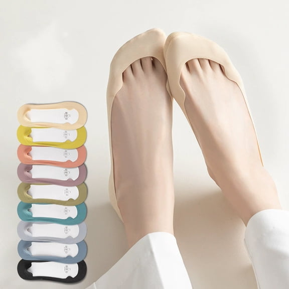 Dresfit 5 Pairs No Show Socks Gel Grip Invisible Low Cut Socks for Sneakers and Everyday Wear Light Gray