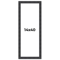14x40 Frame Brown Rustic Solid Wood Picture Frame 1.5 Inches Wide | Interior Frame Depth 0.5 Inches