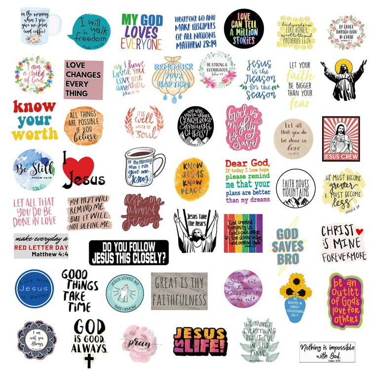  110pcs Bible Stickers, Inspirational Boho Christian Stickers,  Bible Verse Stickers, Bible Journaling Supplies, Aesthetic Jesus Faith  Christian Stickers for Water Bottles, Religious Christian Gifts for : Toys  & Games
