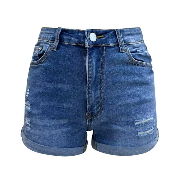 Sngxgn Womens Shorts Comfy Summer Drawstring High Waist Cotton Shorts for Women Trendy(Dark Blue,M)