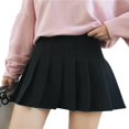 thumbnail image 3 of Jupe Plissée Unie Taille Haute pour Filles Femmes, Jupe Trapèze Mini, 3 of 7