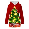 thumbnail image 3 of DPTALR Robe Ample à Manches Longues avec Capuche et Poche pour Femmes, Imprimé de Noël, 3 of 4