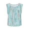 thumbnail image 6 of lcziwo Tank Tops for Women Print Wide Strap Lightweight Camisole Summer Casual Athletic Open Side Crop Undershirt Blue M, 6 of 9