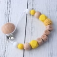 thumbnail image 5 of Pacifier Clip Girls, Silicone Teether Beads Binky Holder Teething Relief BPA Free for Baby, Silicone Wooden Baby Pacifier Clip Chain Beads Teether Nipple Soother Holder, 5 of 8
