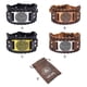 thumbnail image 3 of Sonducket Brazalete de cuero con estilo Joyería Regalo Hombre Pulseras anchas Pulseras Accesorio de moda Regalo de cumpleaños Negro Dorado Type3 NO3, 3 of 6