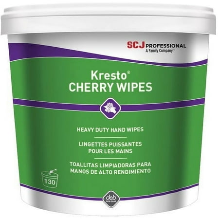 SC Johnson XL Hand Wipes Cherry - 10" x 12" - White, Red - Polypropylene - Moisturizing, Non-toxic, Easy to Use, Absorbent, Silicone-free - For Hand - 130 / Each