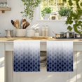 thumbnail image 4 of Morocco Blue Kitchen Towels Set of 2, Gradient Geometric Plaid Modern Lattice Absorbent Dish Towels for Kitchen, Microfiber Hand Towel, Quick Drying Tea Towel for Cleaning Decorative Dishcloths, 4 of 7