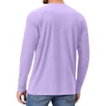 thumbnail image 4 of WTOBBY Men's Raglan Sleeve Sports Top in Solid Color with Long Sleeve Design for Active Wear Lightweight and Comfortable Athletic Shirt for Training ,Light Purple L, 4 of 6