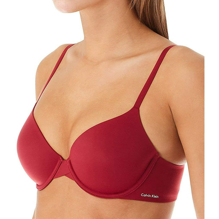 Calvin Klein Women Perfectly Fit Lightly Lined Memory Touch T-Shirt Bra Red  38C