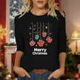 thumbnail image 3 of Christmas Shirts for Women 3/4 Sleeve Tops Casual Loose Fit Print Holiday T Shirts for Ladies, 3 of 4