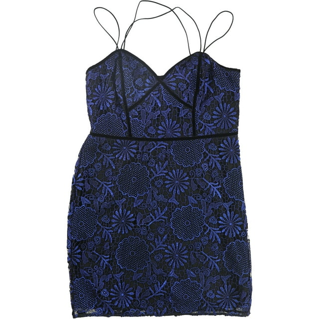 Vestido de Cóctel de Encaje Metálico Guess Negro 0