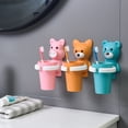 thumbnail image 4 of Minnieouse Juego de cepillos de dientes bonitos autoadhesivos para niños, soporte antideslizante para cepillos de dientes, Kit de taza, cuidado de los oídos Rosado, 4 of 6
