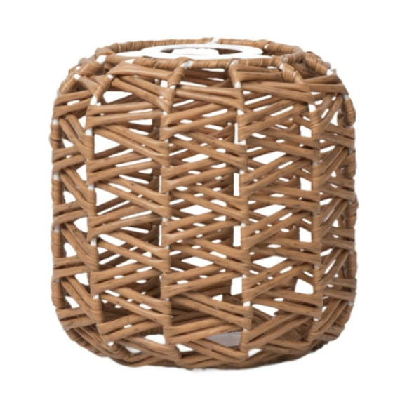 Pantalla de lámpara tejida de ratán de imitación, pantalla Bohemia, cubierta de lámpara única, cubierta de luz colgante rústica para dormitorio y sala Estilo B