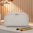 thumbnail image 7 of Gynky Large Travel Makeup Bag for Women - Waterproof Cosmetic Bag, Flat Open Toiletry Bag with Ample Space for Skincare, Brushes & Travel Essentials, Portable Design（Gray）, 7 of 7