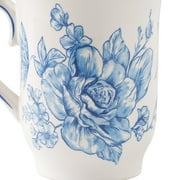 The Pioneer Woman Agatha 12-Ounce Stoneware Mugs, Blue, Set of 4