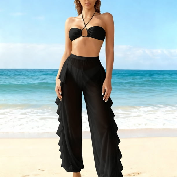 Trajes de baño para mujer, trajes de baño para mujer, conjuntos de bikini de cintura alta para mujer, trajes de baño de dos piezas con cordón ajustable y bloques de color, conjunto de traje de baño pa