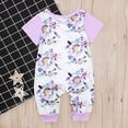 thumbnail image 5 of IROINNID Bodysuit For Baby Girl Baby Girls Cute Flowers Print Short Sleeve One-piece Romper Jumpsuit,Purple, 5 of 9