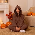 thumbnail image 7 of CQXIDFH Onesie Pajamas for Women Printed Long Sleeve Jumpsuit Casual Pullover Pajama Onesie for Home Comfort & Relaxation Home Lounge Sleepwear, 7 of 7