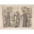 thumbnail image 2 of Charles Samuel Keene 14x11 Black Ornate Wood Framed Double Matted Museum Art Print Titled: A Vicar and a Curate (1870-1891), 2 of 5