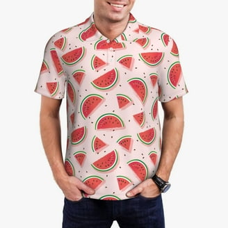 Kdxio Retro 80s Style Print Men's Short Sleeve Polo Shirt
