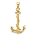 thumbnail image 3 of FB Jewels 14K Yellow Gold Anchor w/Rope Pendant, 3 of 4
