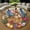 Bunny1, variant on Circle Area Rug, Village Washable Non-Slip Floor Carpet, Soft Rug for Living Room Bedroom Decor 24 Inch