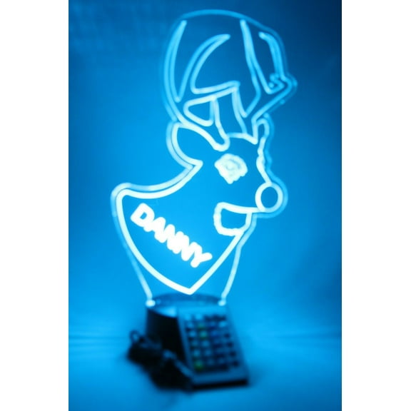 Deer Animal Person Pet Lover Creature Name Night Light Up Lamp Shape LED Personalized Custom Made Desk Table Lamp, Our Newest Feature - It's Wow, with Remote 16 Colors, Great Gift