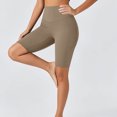 thumbnail image 5 of HomeDM Women's Biker Shorts with Pockets High Waisted Lounge Yoga Shorts Pants for Workout Casual Coffee XL, 5 of 8