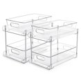 thumbnail image 1 of LuxeLine 2-Pack Clear Acrylic Pull-Out Under Sink Organizers - 2-Tier Stackable Drawers with Tracks for Bathroom/Kitchen/Pantry, 15LB Capacity, Tool-Free Install, 1 of 7
