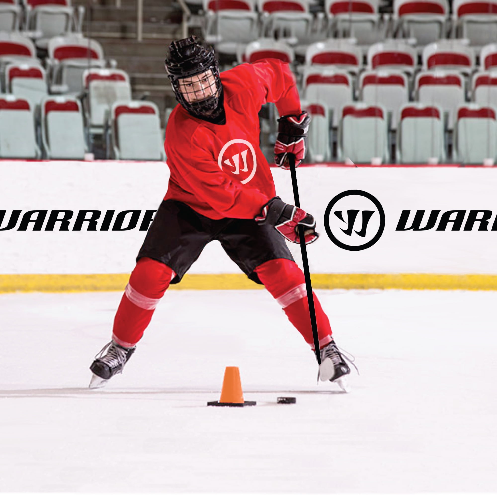 Warrior 50″ Wood Street Hockey Player Stick, Youth Ages 5–10, Right-Hand Curve