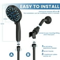 thumbnail image 5 of GPED High Pressure Shower Head, 7-Mode Handheld Shower Head, Anti-Clog Nozzles, Built-in Pause Mode & 2 Power Wash, High Flow Shower Head with Wall/Overhead Brackets &59" Stainless Steel Hose, Black, 5 of 7