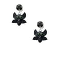 thumbnail image 2 of Delight Jewelry Resin Bat Buddy Black Crystal Clip on Earrings, 2 of 5
