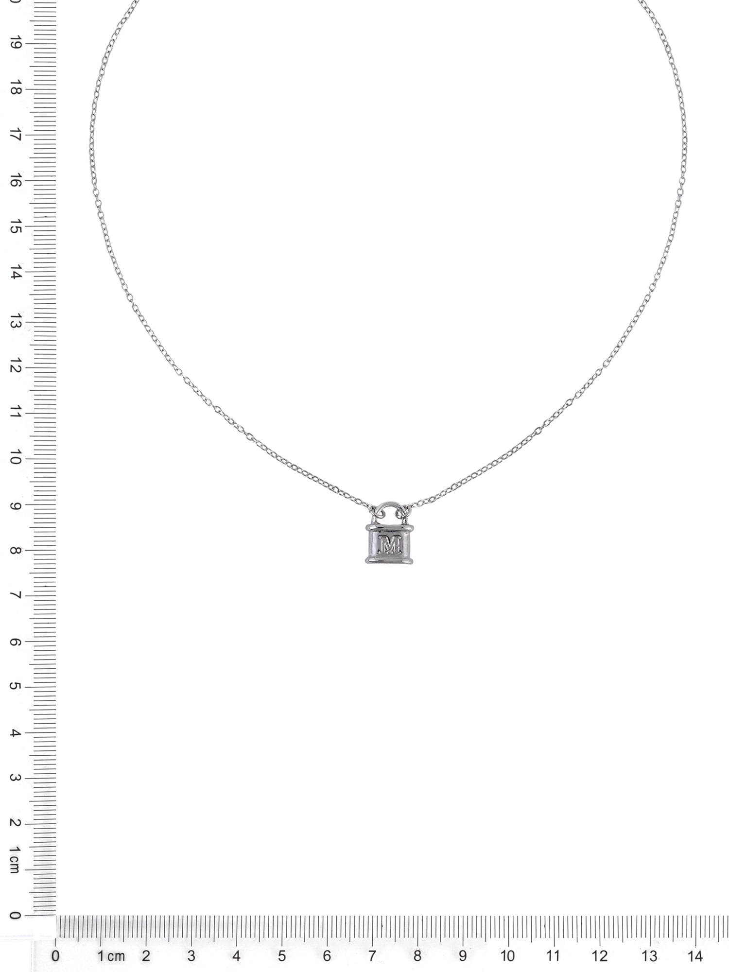 Time and Tru Silvertone Padlock Initial "M" Necklace