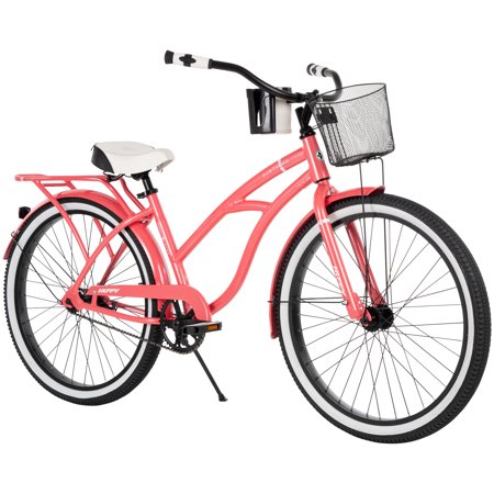 Huffy Hawthorn 26-inch Cruiser Bike for Women, Coral Pink